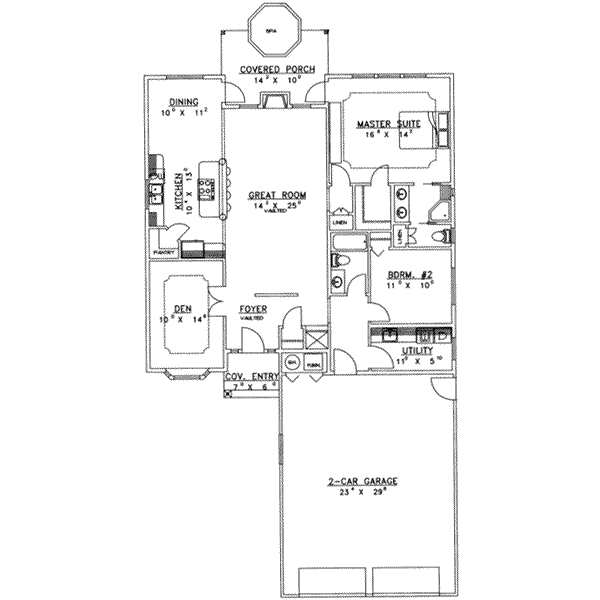 House Design - Traditional Floor Plan - Main Floor Plan #117-231