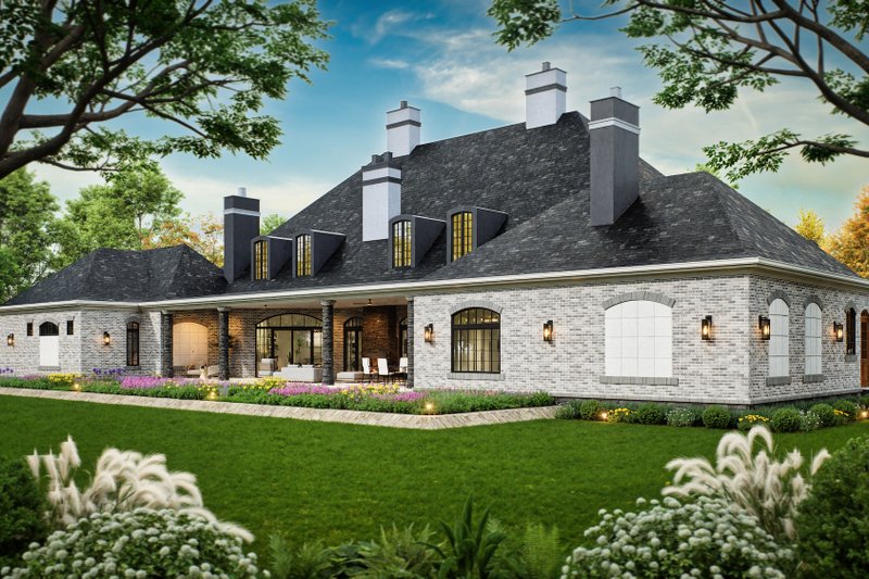 Home Plan - Exterior - Rear Elevation 1 for European House Plan #119-350 - 3 bed, 3.5 bath