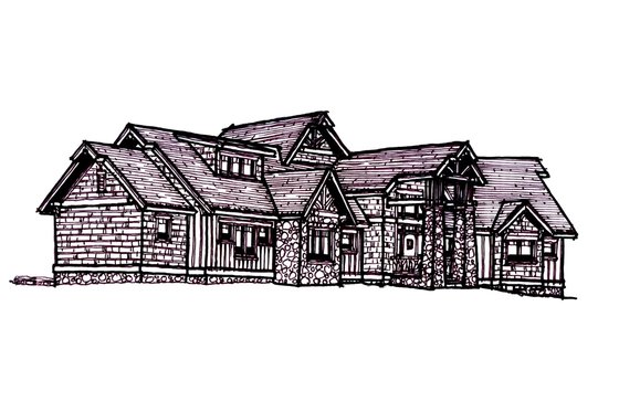 Exterior - Front Elevation 5 for Craftsman House Plan #921-4 - 3 bed, 4 bath