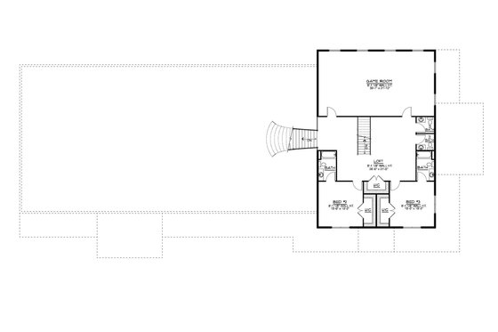 Floor Plan - Upper Floor for Barndominium House Plan #1064-382 - 2 bed, 2.5 bath