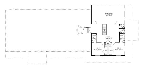 House Blueprint - Barndominium Floor Plan - Upper Floor Plan #1064-382