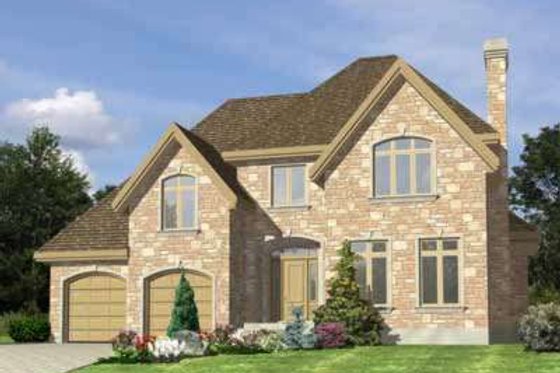Exterior - Front Elevation for European House Plan #138-169 - 3 bed, 1.5 bath