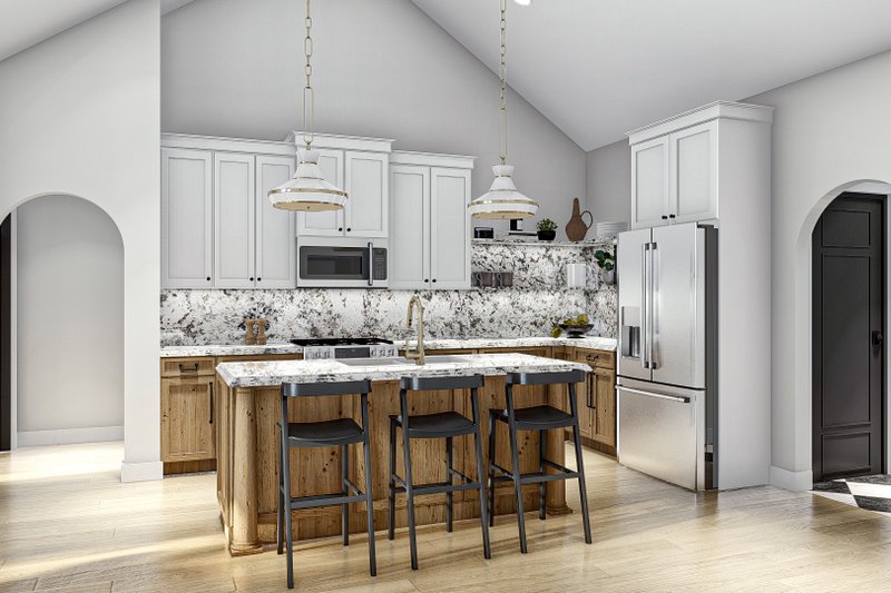 House Blueprint - Interior - Kitchen for Mediterranean House Plan #455-660 - 3 bed, 2 bath