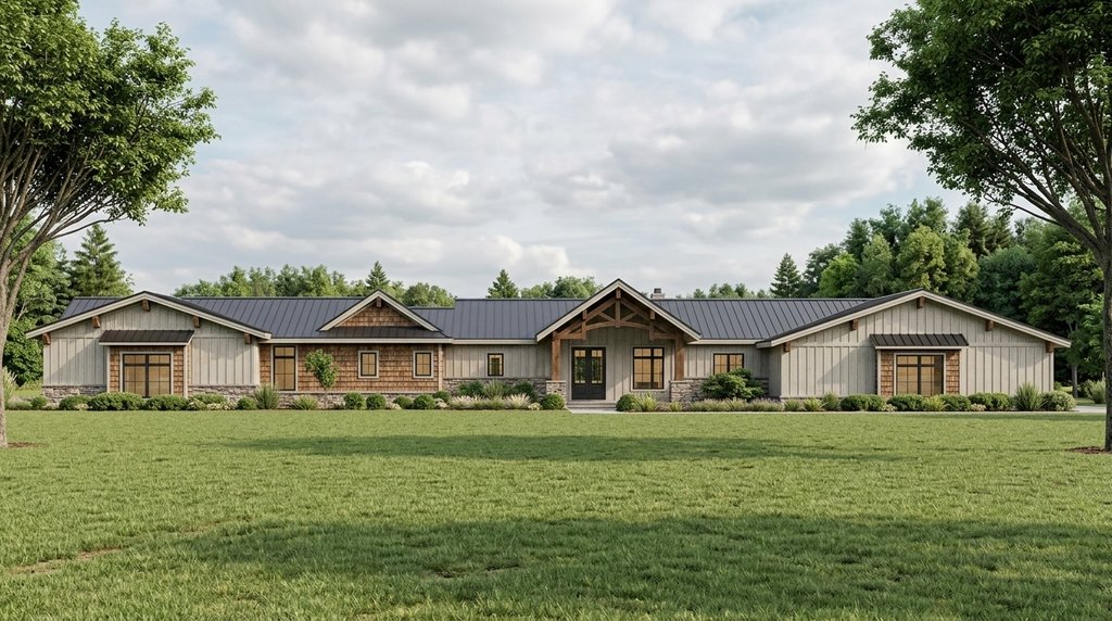 Exterior - Front Elevation 2 for Cabin House Plan #1064-350 - 5 bed, 4 bath