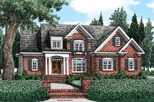 Colonial Exterior - Front Elevation Plan #927-976