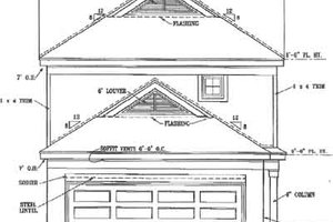 Exterior - Rear Elevation for Classical House Plan #81-447 - 2 bed, 2.5 bath