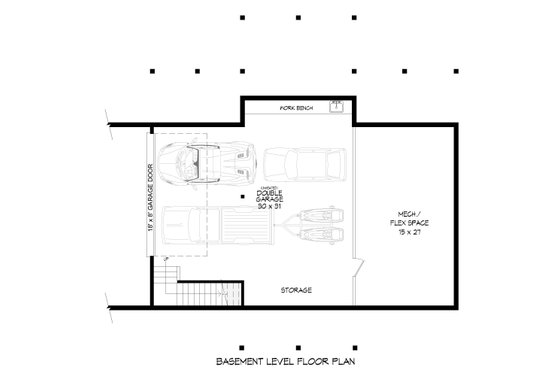 Floor Plan - Lower Floor for Country House Plan #932-873 - 2 bed, 2 bath