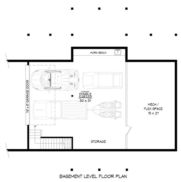 Country Floor Plan - Lower Floor Plan #932-873