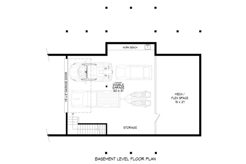 Architectural House Design - Floor Plan - Lower Floor for Country House Plan #932-873 - 2 bed, 2 bath