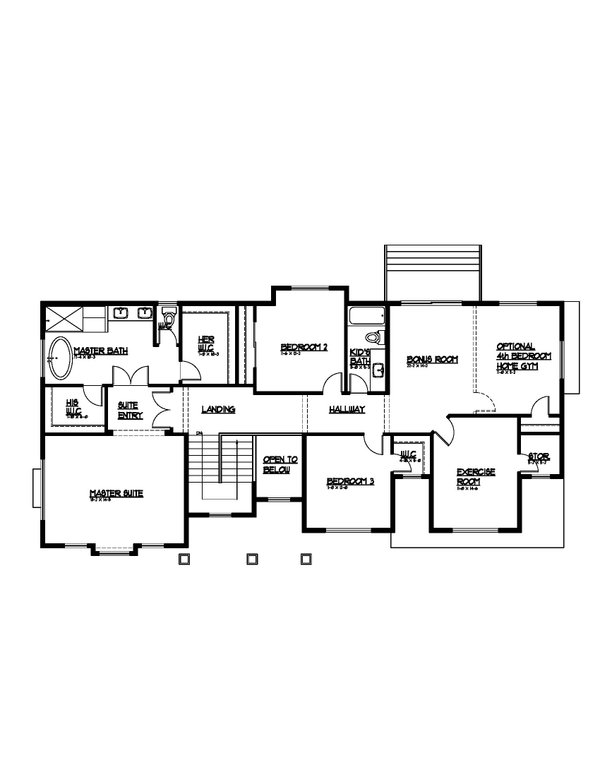 Dream House Plan - Traditional Floor Plan - Upper Floor Plan #569-91