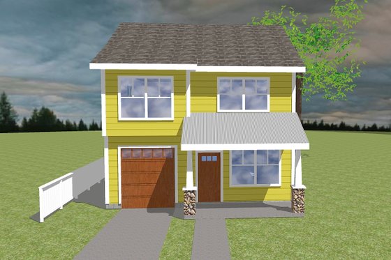 Exterior - Front Elevation for Craftsman House Plan #423-6 - 3 bed, 2.5 bath