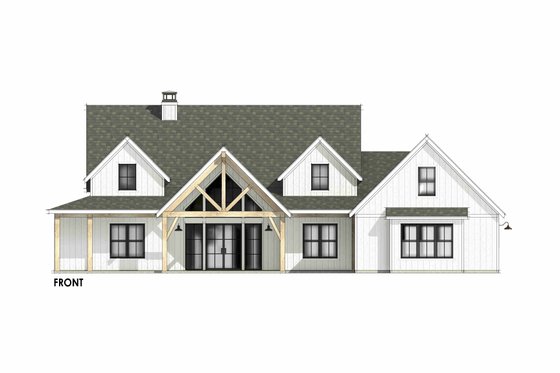 Exterior - Front Elevation 8 for Farmhouse House Plan #1096-123 - 4 bed, 3.5 bath