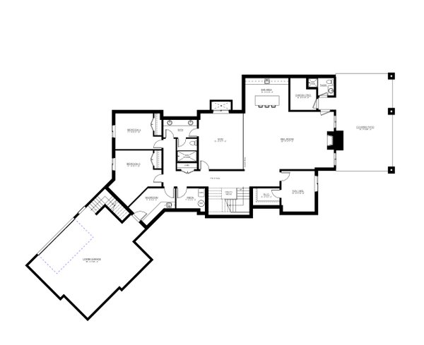 Farmhouse Floor Plan - Lower Floor Plan #1114-93