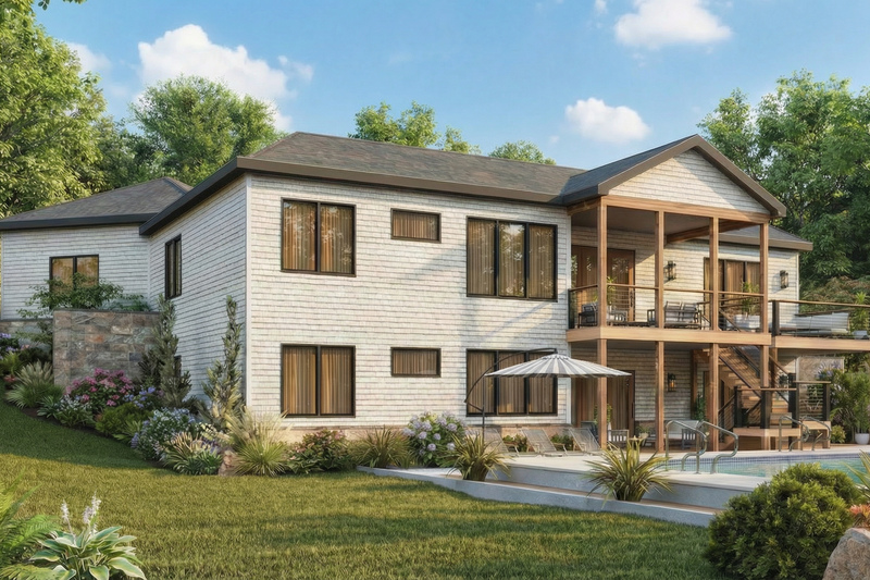 Home Plan - Exterior - Rear Elevation 2 for Contemporary House Plan #54-688 - 3 bed, 2 bath