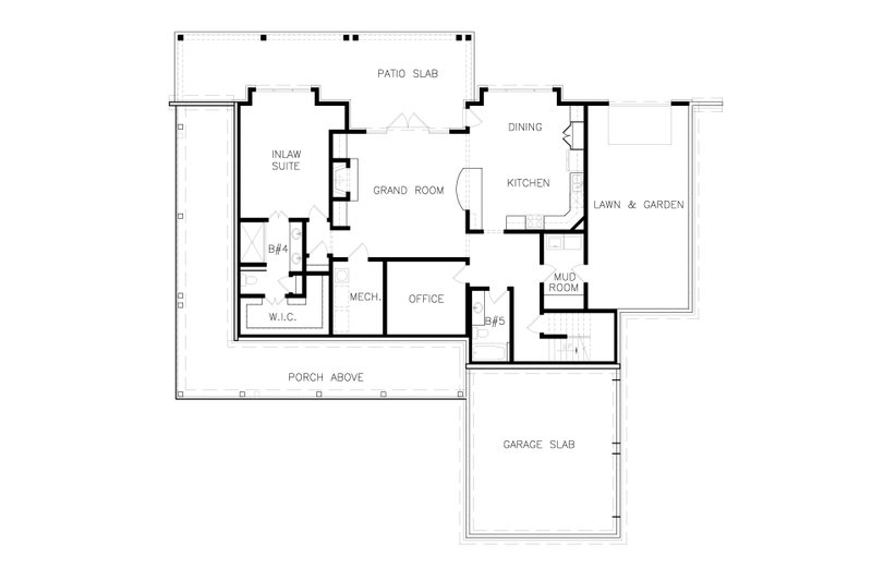 House Plan Design - Floor Plan - Lower Floor for Farmhouse House Plan #54-392 - 3 bed, 2.5 bath