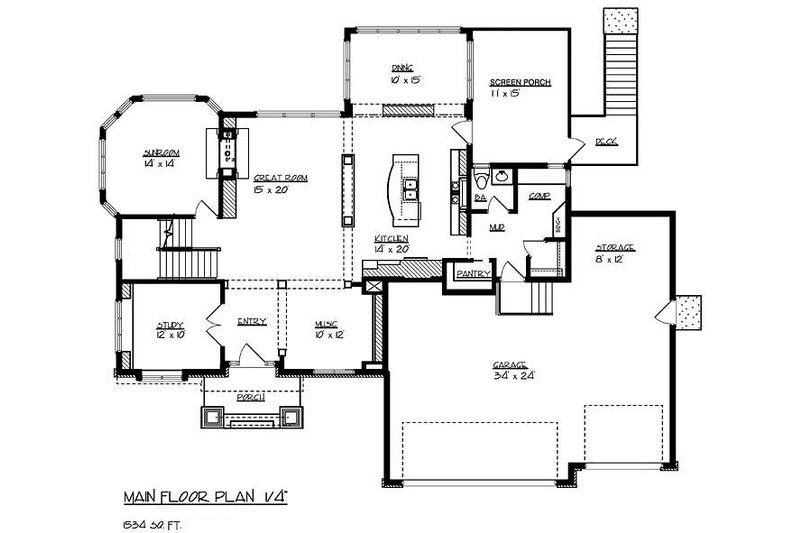 Traditional Style House Plan - 4 Beds 3.5 Baths 3074 Sq/Ft Plan #320 ...