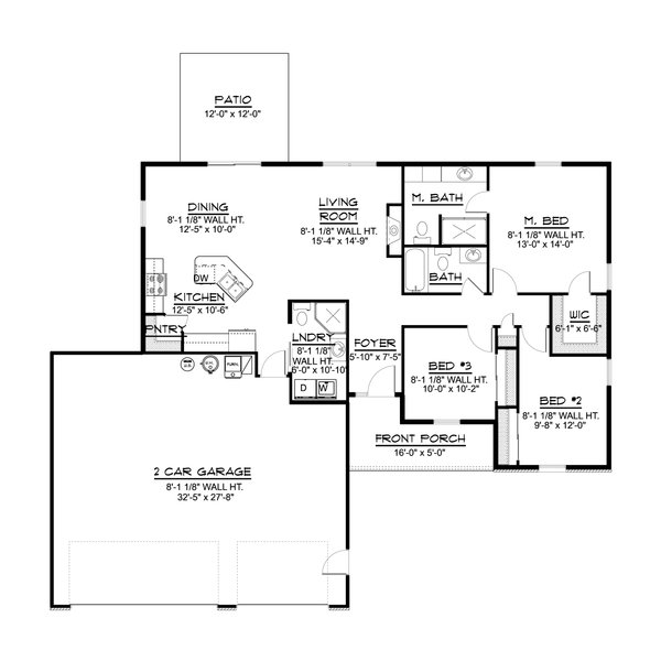 Craftsman Floor Plan - Main Floor Plan #1064-129