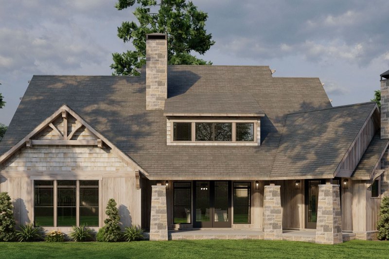 Dream House Plan - Exterior - Rear Elevation 1 for Craftsman House Plan #17-2377 - 4 bed, 3 bath