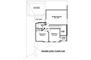 Floor Plan - Upper Floor for Colonial House Plan #81-1461 - 3 bed, 2.5 bath
