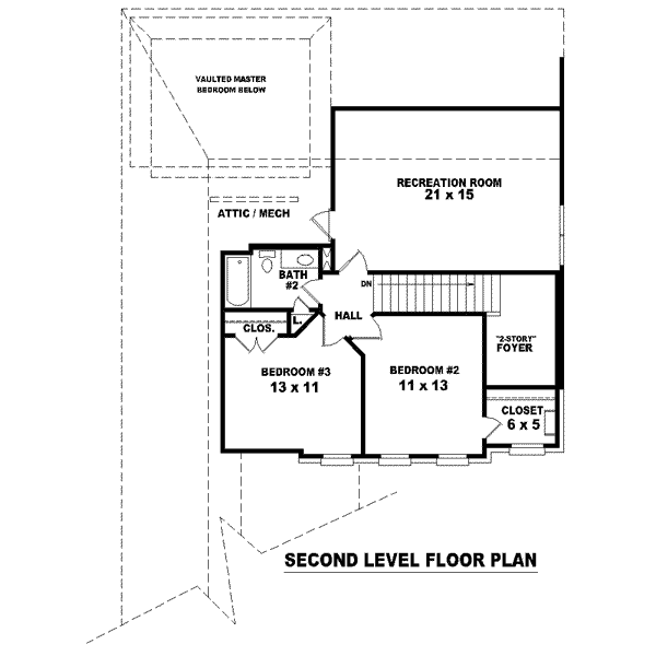 Colonial Floor Plan - Upper Floor Plan #81-1461