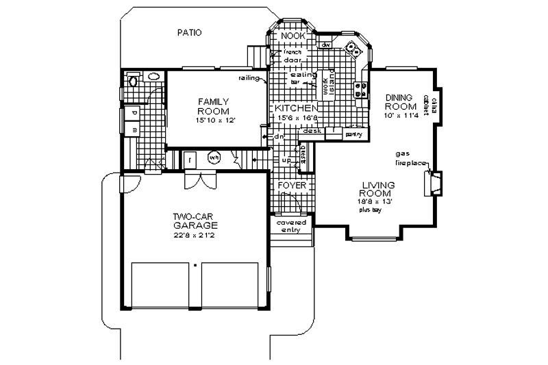 Home Plan - Floor Plan - Main Floor for Traditional House Plan #18-258 - 3 bed, 2.5 bath
