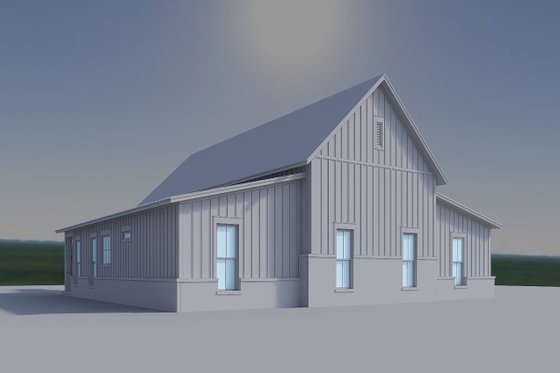 Exterior - Rear Elevation 1 for Barndominium House Plan #430-443 - 1 bed, 1 bath