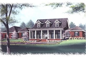Southern Exterior - Front Elevation Plan #15-261