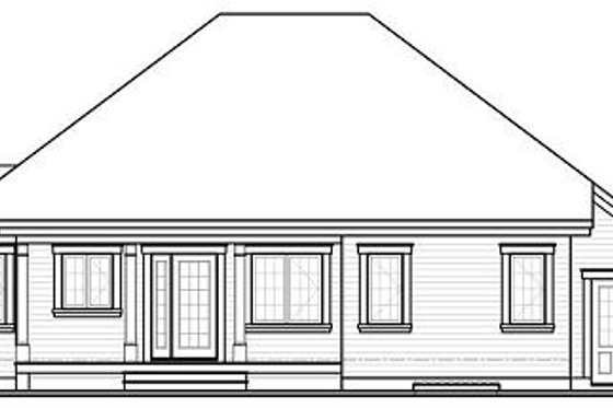 Exterior - Rear Elevation for Traditional House Plan #23-794 - 2 bed, 1 bath
