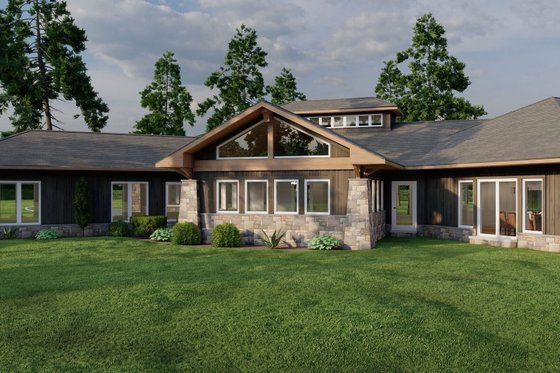 Exterior - Rear Elevation 1 for Mediterranean House Plan #923-337 - 3 bed, 2.5 bath
