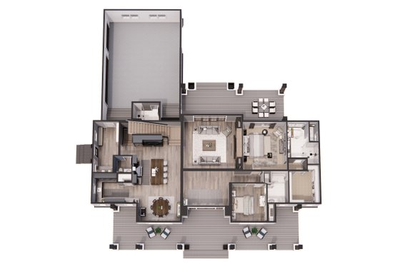 Floor Plan - Main Floor 1 for Farmhouse House Plan #51-1242 - 5 bed, 4.5 bath