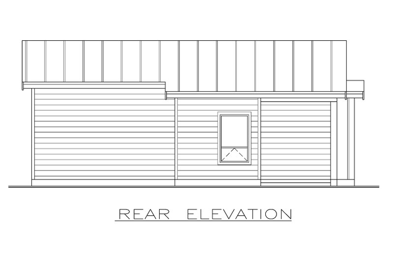 Home Plan - Exterior - Rear Elevation for Modern House Plan #1100-171 - 1 bed, 1 bath