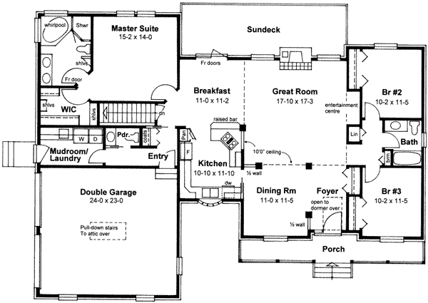 Dream House Plan - Traditional Floor Plan - Main Floor Plan #126-127
