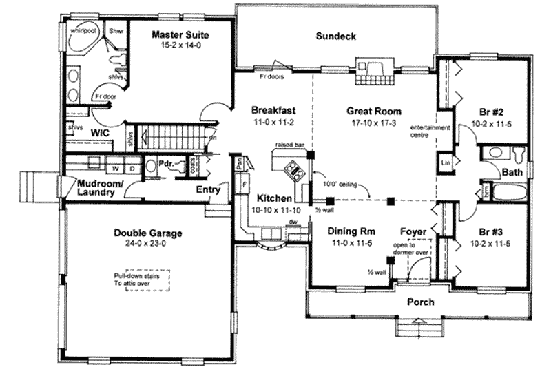 Home Plan - Floor Plan - Main Floor for Traditional House Plan #126-127 - 3 bed, 2.5 bath