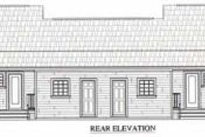 Exterior - Rear Elevation for Ranch House Plan #21-128 - 1 bed, 1 bath