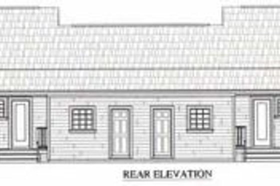Exterior - Rear Elevation for Ranch House Plan #21-128 - 1 bed, 1 bath