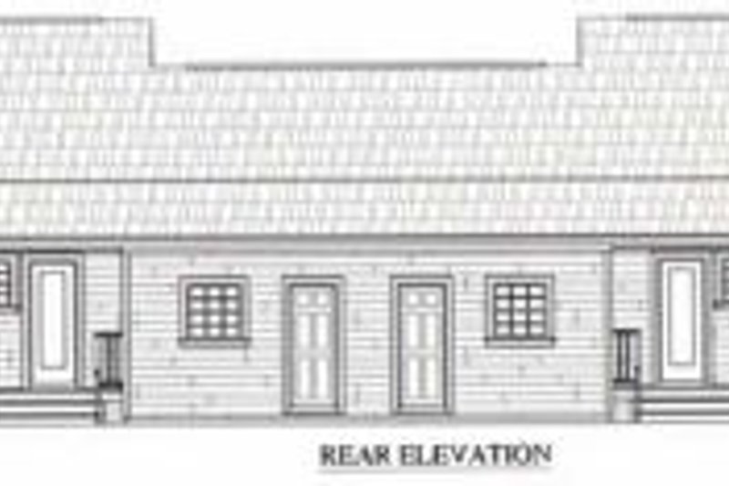 Architectural House Design - Exterior - Rear Elevation for Ranch House Plan #21-128 - 1 bed, 1 bath
