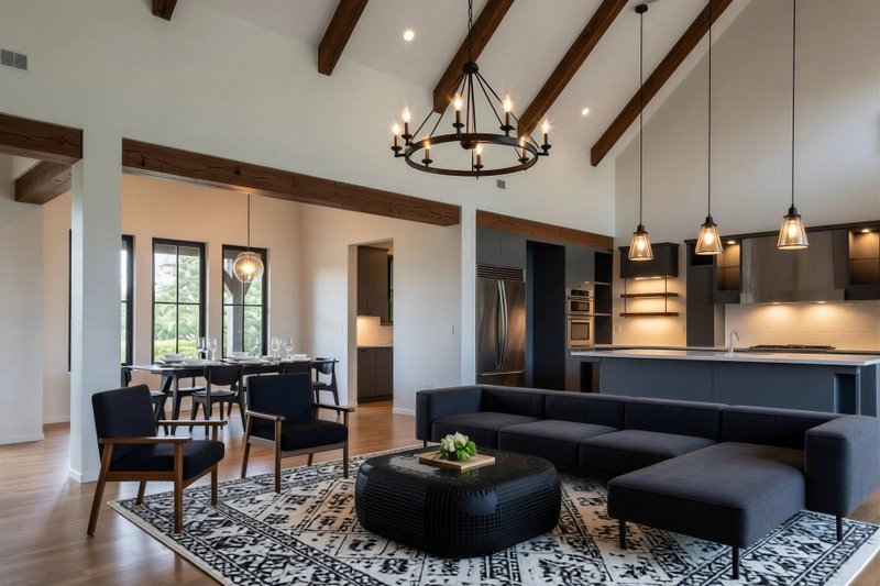 House Blueprint - Interior - Family Room for Farmhouse House Plan #80-228 - 4 bed, 2.5 bath