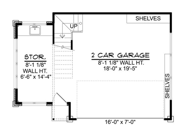 Architectural House Design - Floor Plan - Main Floor for Craftsman House Plan #1064-476, 0 bath