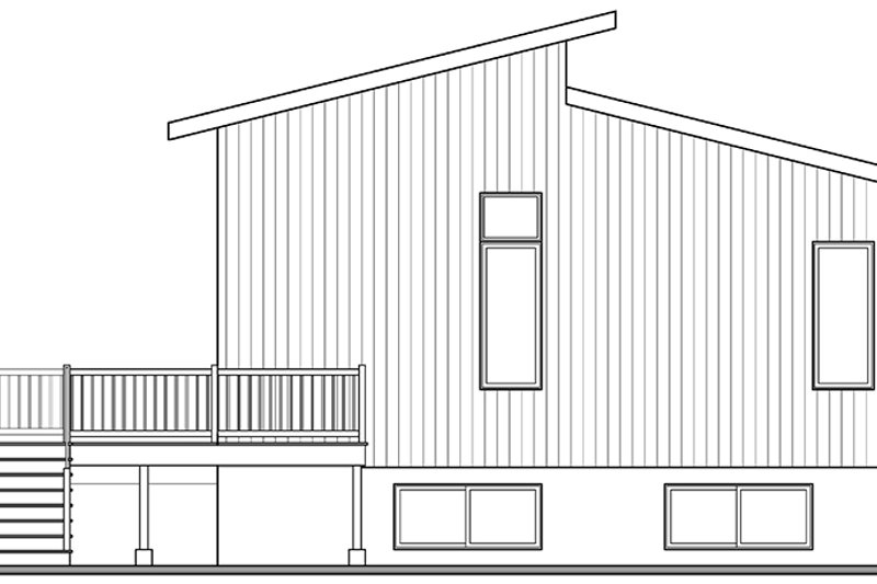 House Blueprint - Exterior - Rear Elevation for Contemporary House Plan #23-2906 - 2 bed, 1 bath