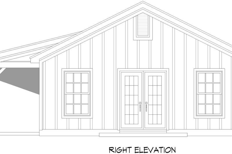 Architectural House Design - Exterior - Other Elevation 1 for Ranch House Plan #932-972 - 2 bed, 1 bath