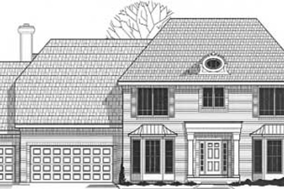 Exterior - Front Elevation for Traditional House Plan #67-559 - 4 bed, 3.5 bath