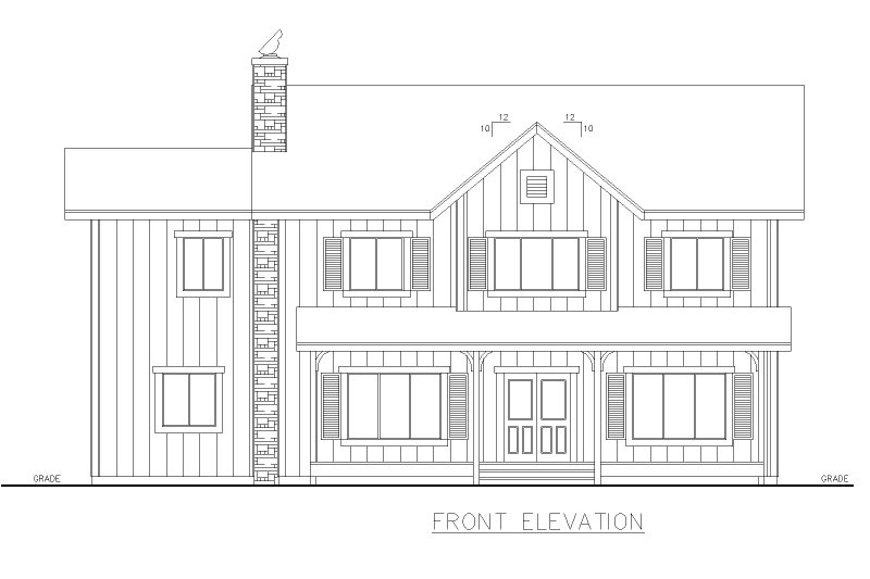 House Plan Design - Exterior - Front Elevation 3 for Traditional House Plan #117-939 - 5 bed, 2.5 bath