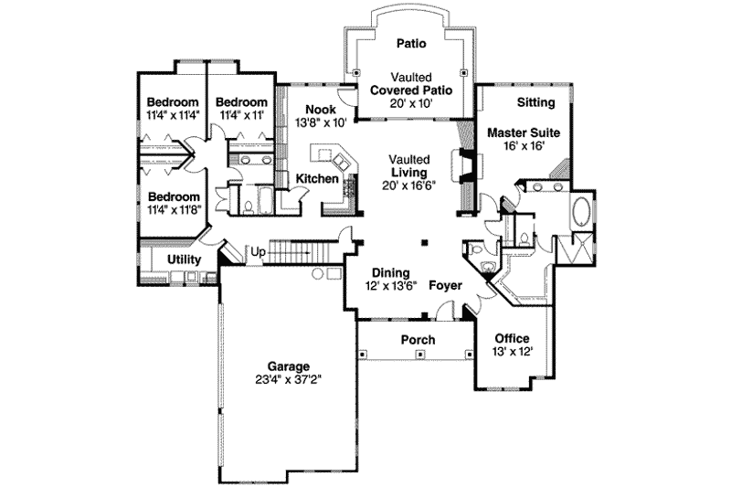 Home Plan - Floor Plan - Main Floor for Craftsman House Plan #124-492 - 4 bed, 2.5 bath