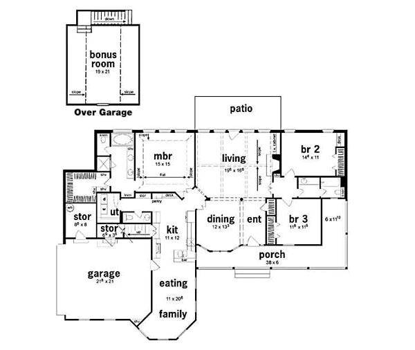 Country Floor Plan - Main Floor Plan #36-186