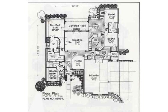 Floor Plan - Main Floor for Traditional House Plan #310-838 - 4 bed, 3 bath