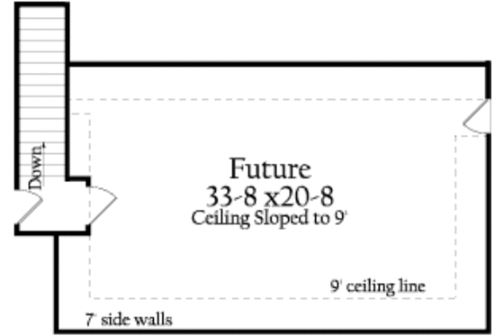 Floor Plan - Other Floor for European House Plan #406-9612 - 3 bed, 2.5 bath
