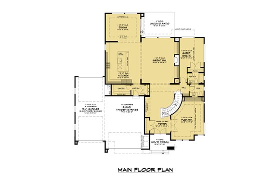 Floor Plan - Main Floor for Contemporary House Plan #1066-132 - 4 bed, 4.5 bath
