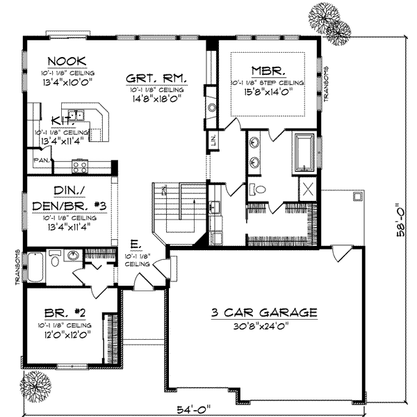 Home Plan - European Floor Plan - Main Floor Plan #70-706
