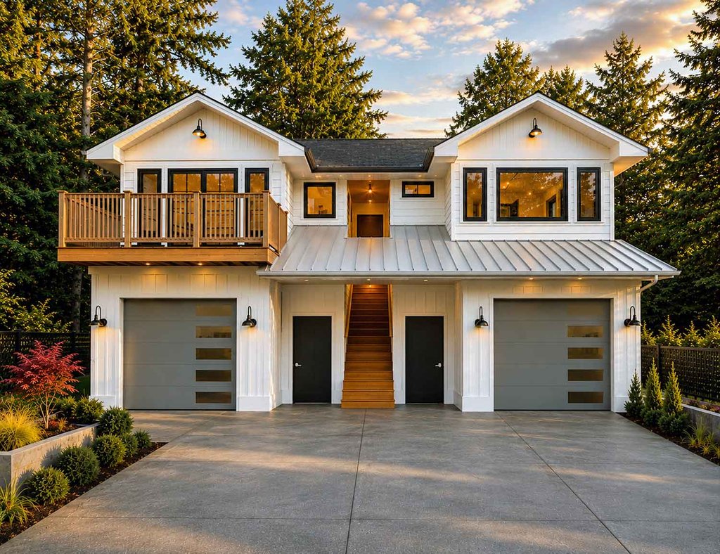 Exterior - Front Elevation 2 for Cabin House Plan #1101-73 - 2 bed, 1 bath