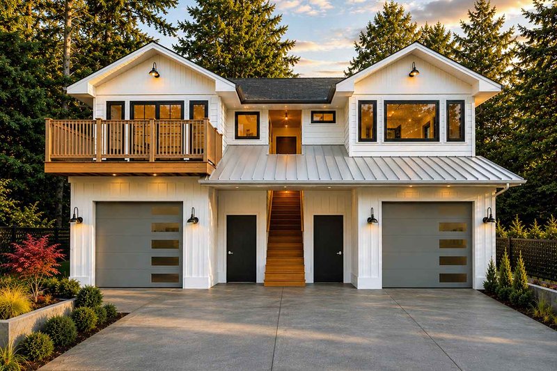 House Blueprint - Exterior - Front Elevation 2 for Cabin House Plan #1101-73 - 2 bed, 1 bath